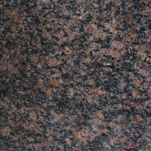 Close-up of Tan Red Granite showing natural red brown and black mineral texture