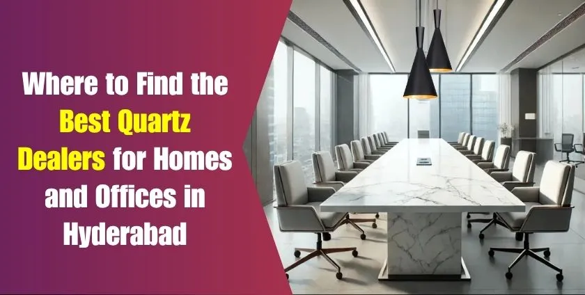 best quartz dealers Hyderabad office interior quartz conference table modern workspace design