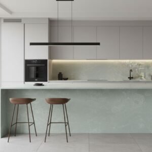 frost veil quartz countertop white textured modern kitchen island luxury surface