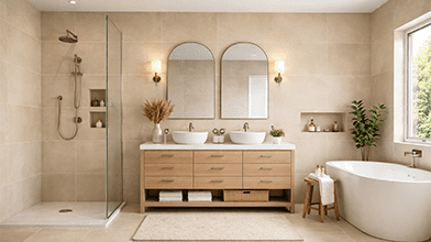 Anti skid bathroom tiles in Gachibowli Hyderabad homes