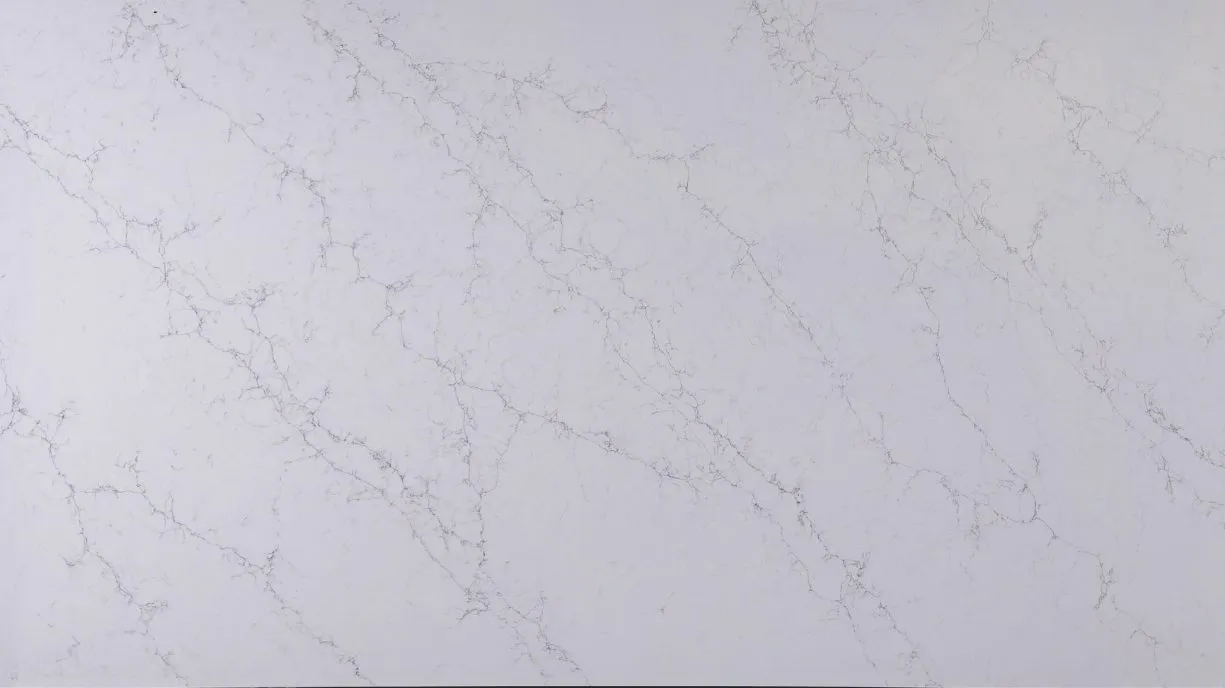 Calacatta style quartz slab installation in Gachibowli Hyderabad apartments
