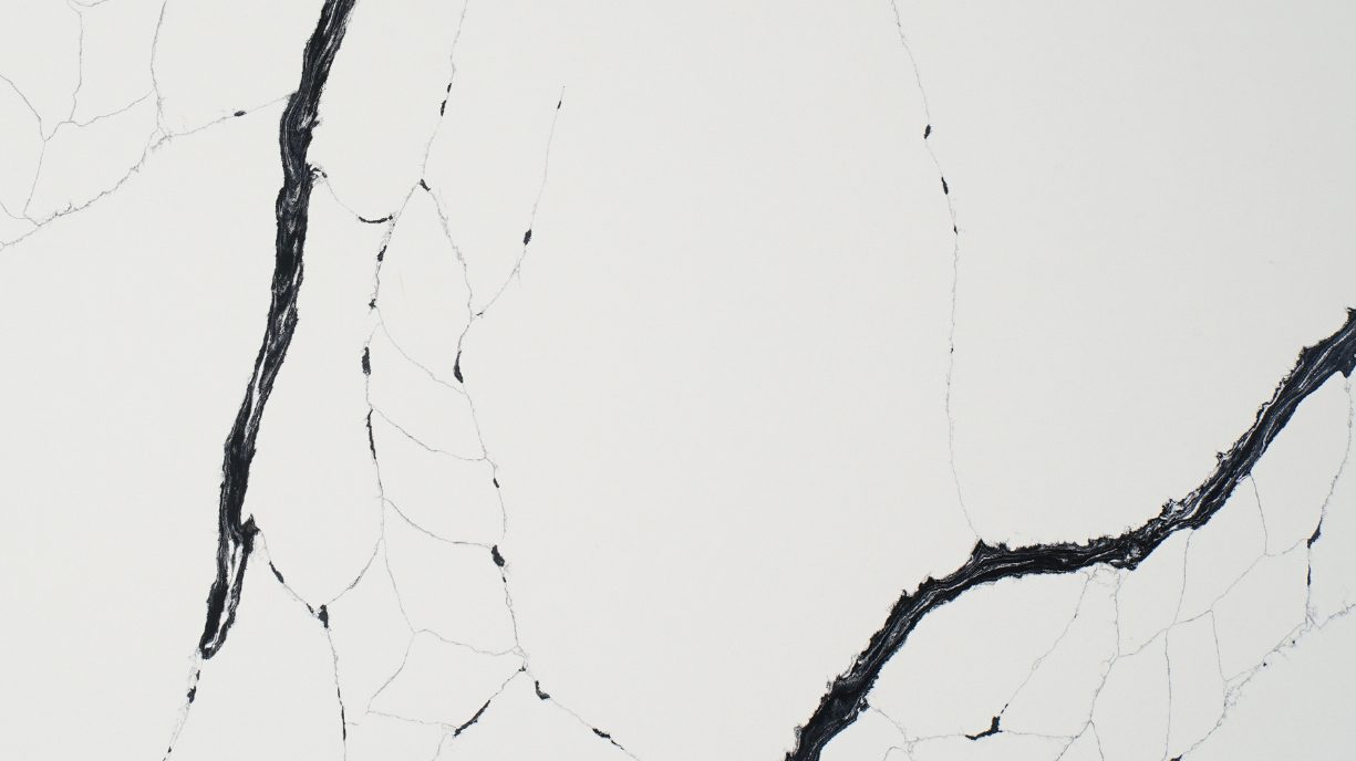 Black River Calacatta Quartz Slab in Madhapur Hyderabad Marble Look Design