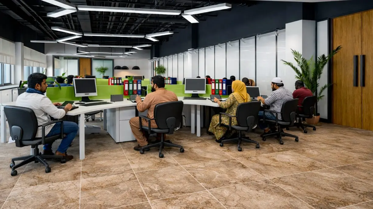 Office tiles usage in Madhapur Hyderabad