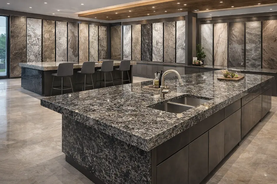 Granite kitchen countertop showroom near Tellapur Hyderabad GL Stone Expo