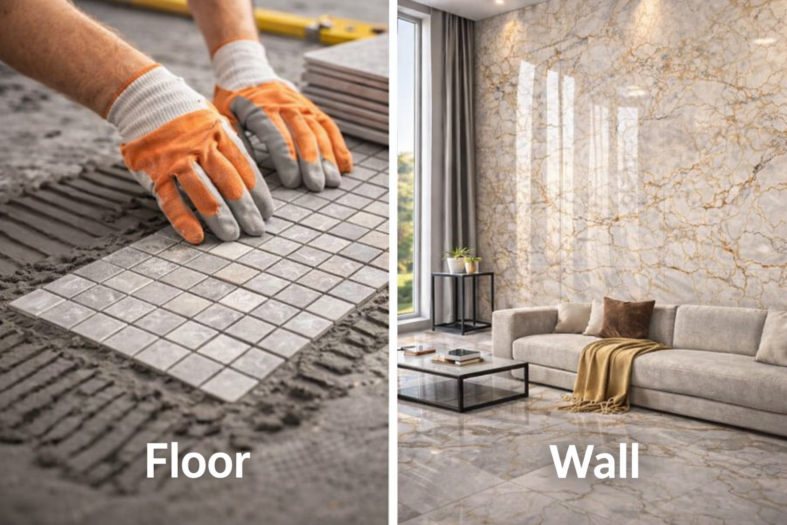 What Are Tiles & Their Uses floor and wall comparison