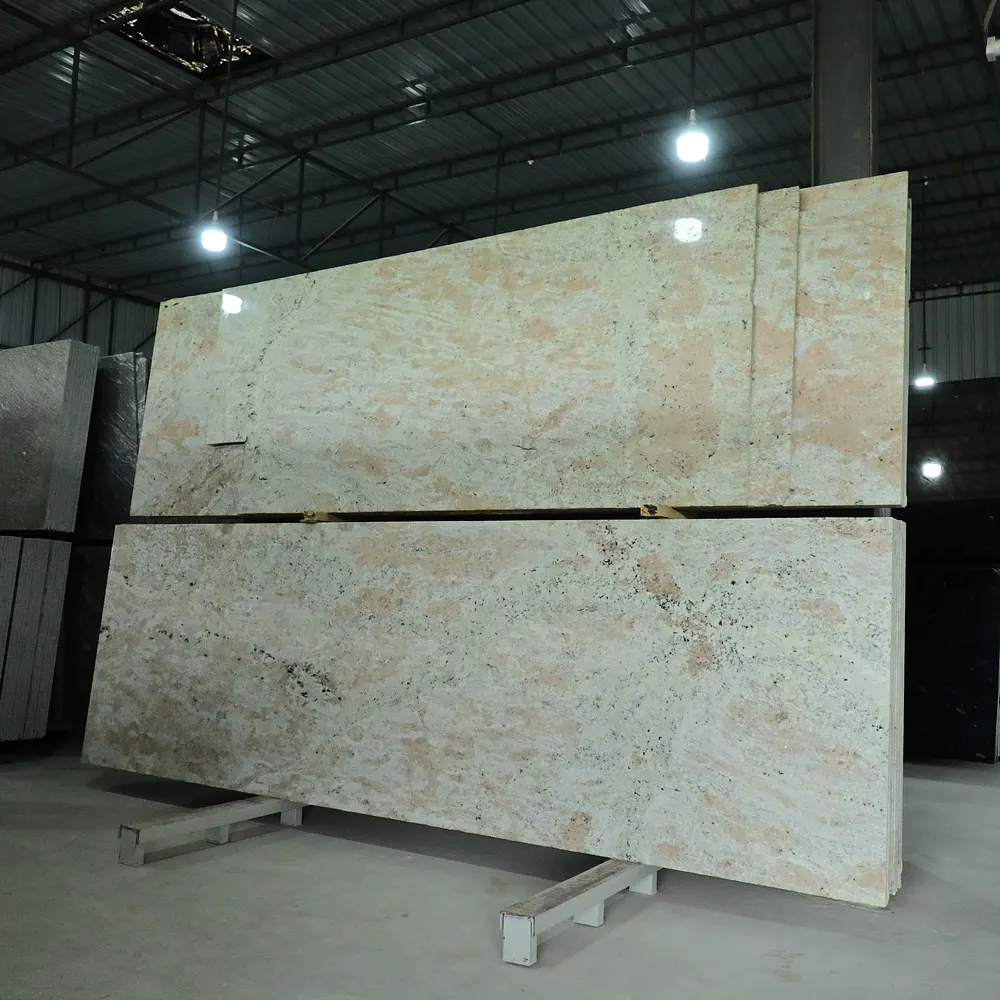 Full Alovera Pink Granite slab for kitchen countertops, flooring, and wall applications.