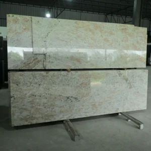 Polished Alovera Pink Granite slab for countertops, flooring, and luxury interiors.