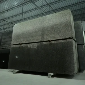 Polished Apple Green Granite slab in Hyderabad showroom