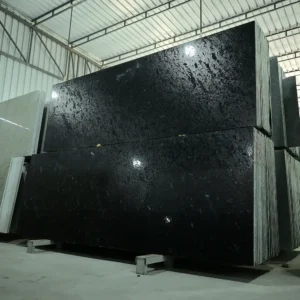 Commando Black Granite slabs for kitchens, flooring, and commercial interiors.