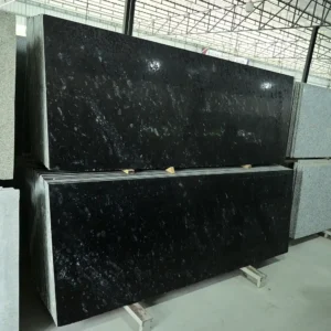 Commando Black Granite natural stone slabs for residential and commercial projects.
