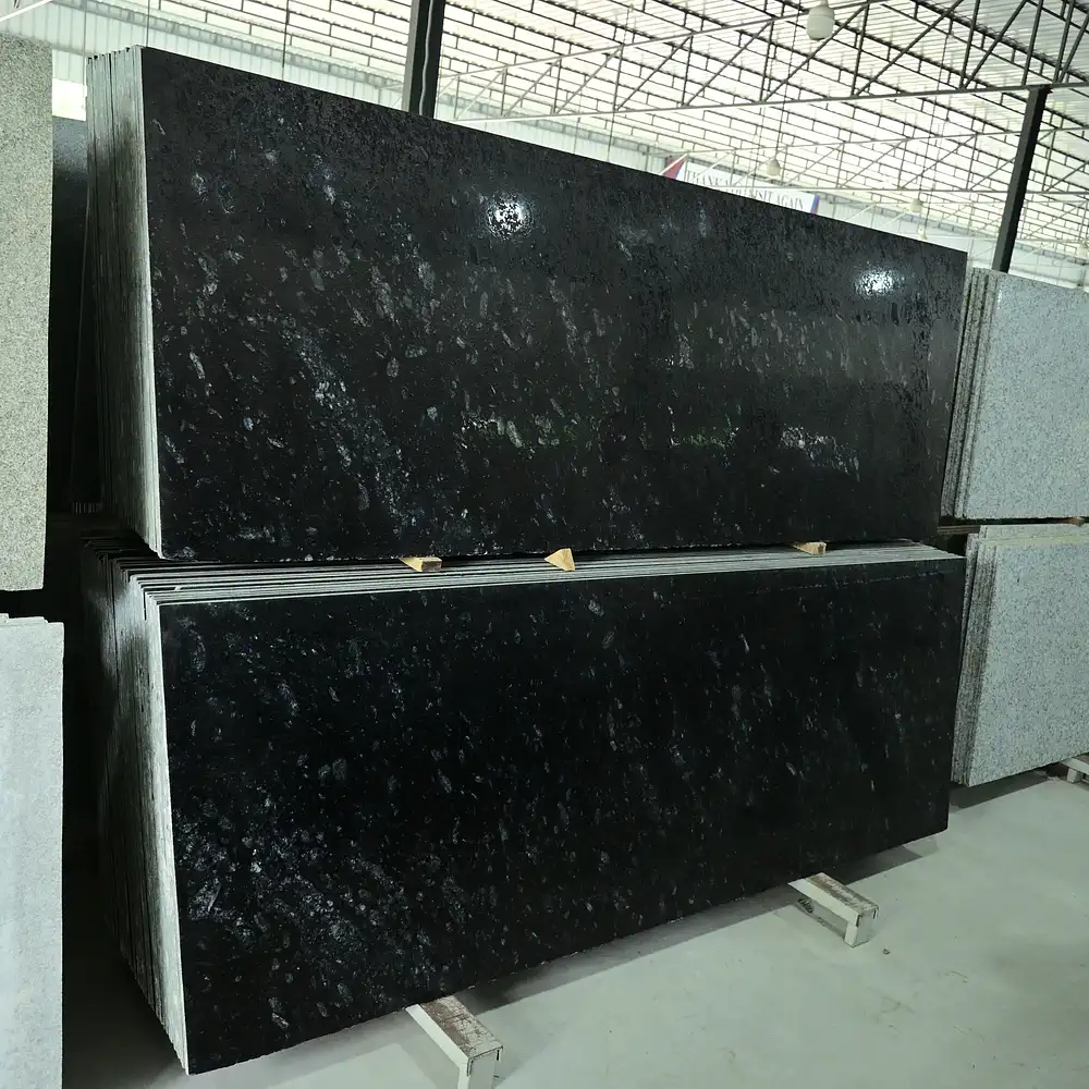 Commando Black Granite natural stone slabs for residential and commercial projects.