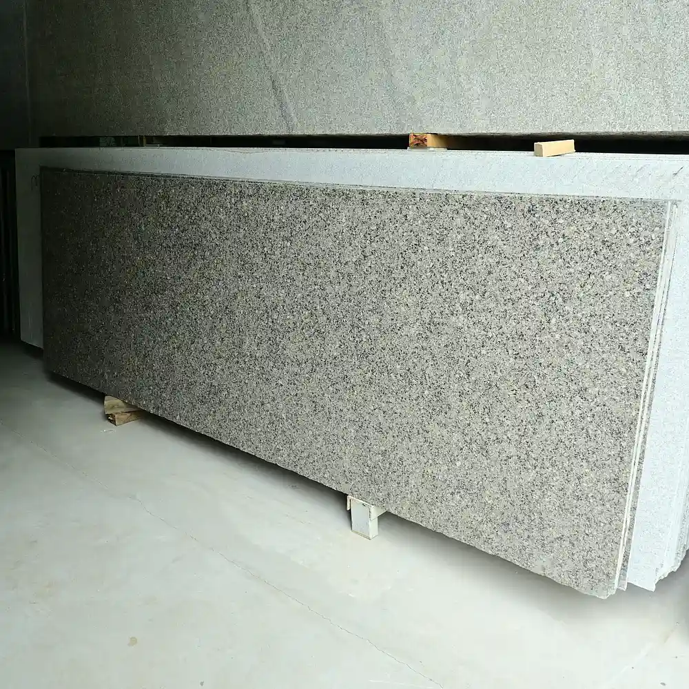 Desert Brown Granite polished slab for kitchen countertops, flooring, and wall cladding.