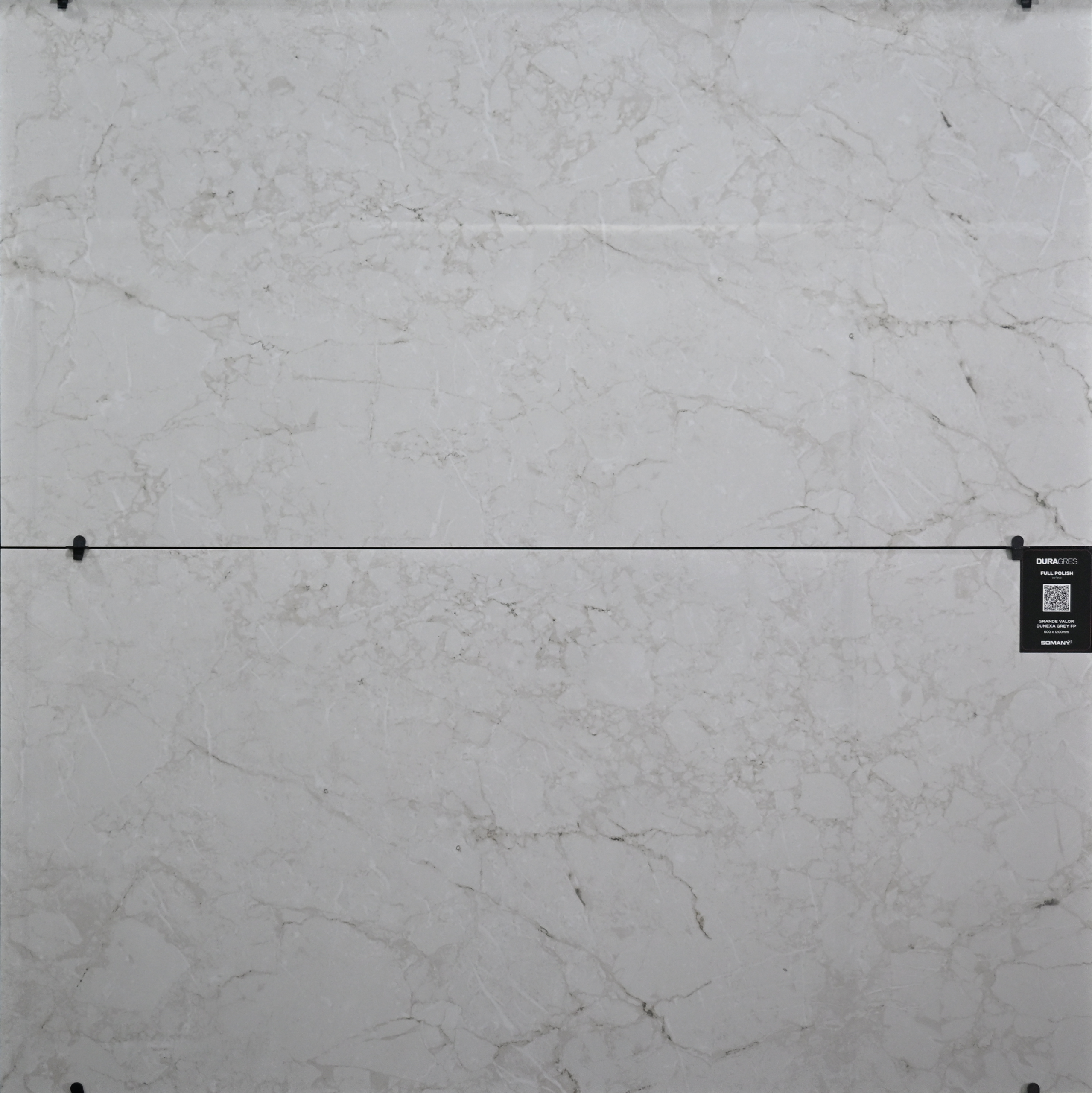 Dunexxa Grey full polish floor tiles with light grey stone design