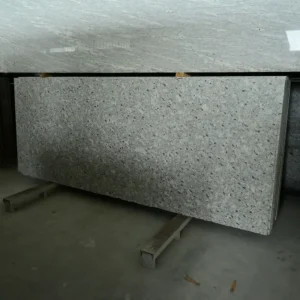 Moon White Granite polished slab in Hyderabad showroom