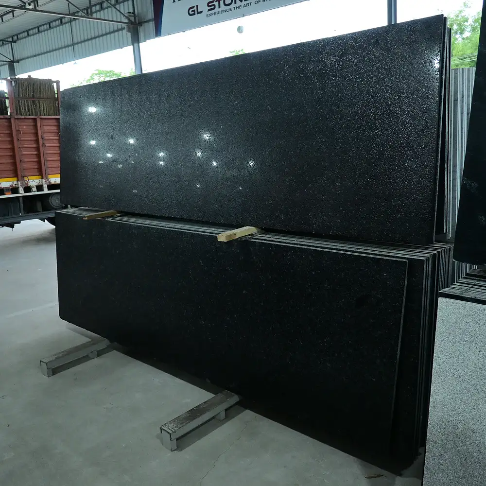 Premium Nova Black Granite slabs for kitchens, flooring, and commercial interiors.
