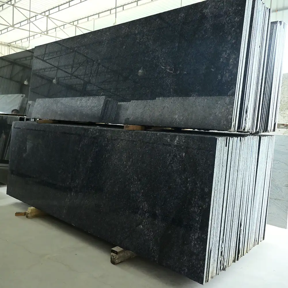 Close-up texture of Royal Black Granite natural stone