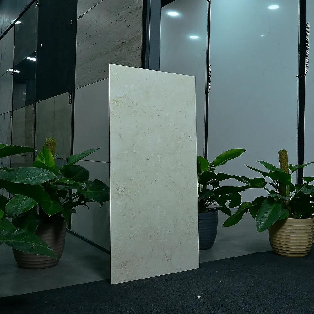 Verbier Beige stone tile slab side view