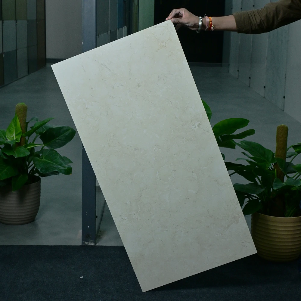 Verbier Beige stone tile slab angle view