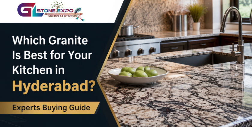 Premium kitchen granite countertops in Hyderabad by GL Stone Expo, featuring durable and elegant natural stone designs.
