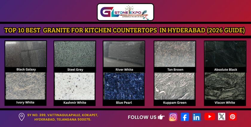 Top 10 best granite for kitchen countertops in Hyderabad (2026) by GL Stone Expo