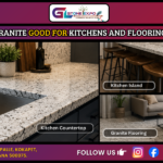 Alaska White Granite kitchen countertop, kitchen island, and granite flooring in a modern home