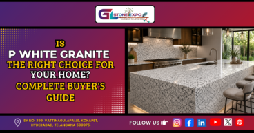 P White Granite slab for kitchen countertops and flooring by GL Stone Expo Hyderabad