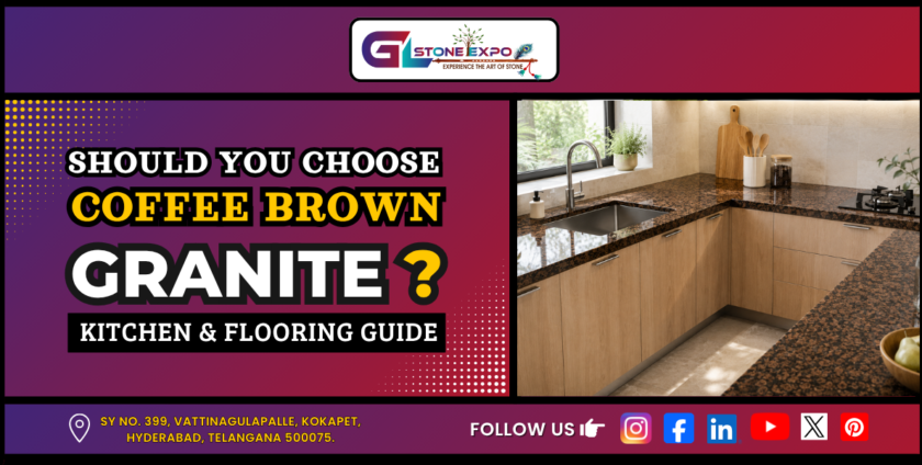 Coffee Brown Granite kitchen countertop and flooring guide by GT Stone Expo