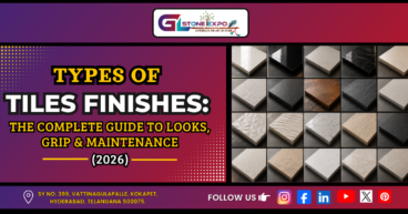 20 types of tile finishes including glossy, matt, polished, textured and anti-skid finishes