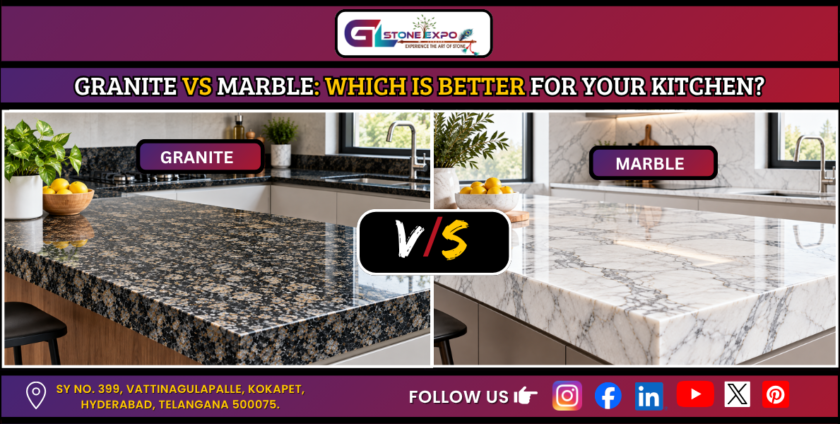 Granite vs marble kitchen countertops comparison for modern kitchens