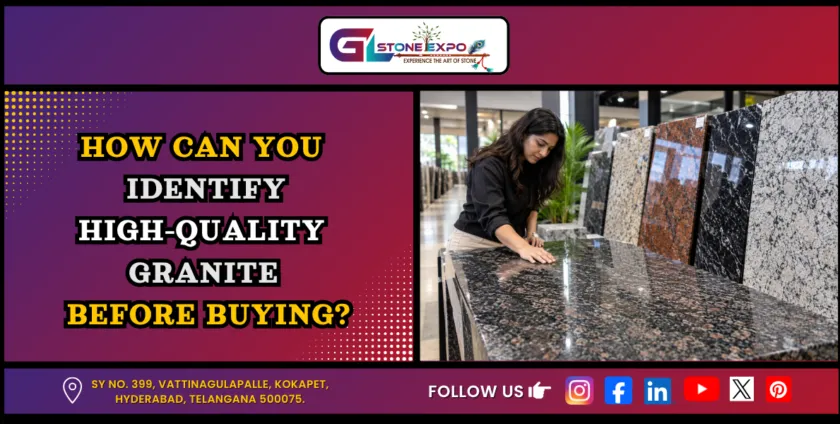 High-quality granite slab inspection before buying